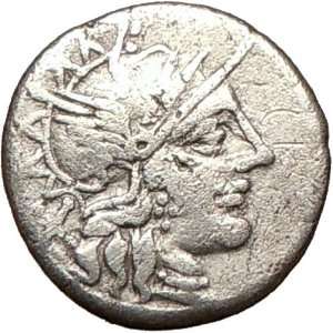 Roman Republic C. Cato 123BC Genuine Ancient Silver Coin ROMA Victory 