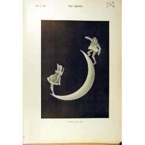   1895 Man Lady Moon Clown Comedy Sketch Print