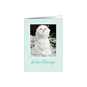 Seasons   Winter, Snowman Card