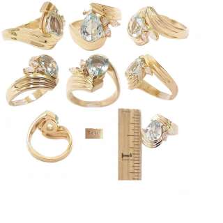 Exquisite 14K Gold, Aquamarine & Diamond Estate Ring  