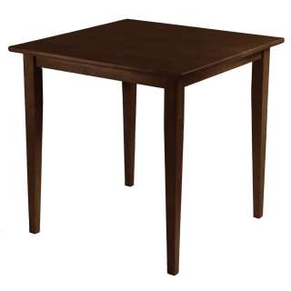 Groveland Shaker Style Square Dining Table Antique Walnut Wood Tapered 