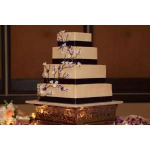 Gold Wedding / Anniversary Square Cake Stand 18 so Pretty Photo Cant 