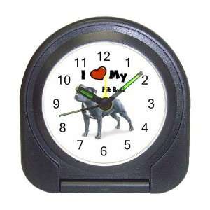  I Love My Pit Bull Travel Alarm Clock
