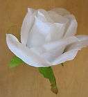 White Rose Silk Flower Brooch Pin Wedding, Prom  