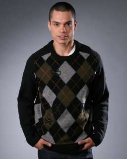 Lucky Brand torció el suéter de lana para hombres Argyle 100% NUEVO 