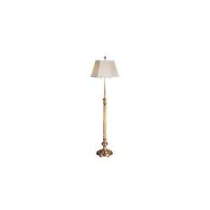   Club Floor Lamp in Antique Burnished Brass with Silk Shade by Visual