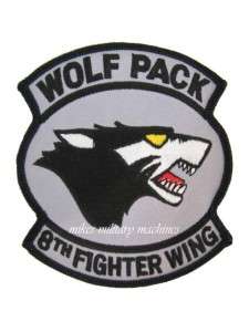   USAF F 16 FALCON 8TH FIGHTER WING JET BONUS WOLF PACK PATCH  
