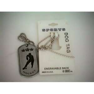    Sports Dog Tag with Engravable Back    Hockey 