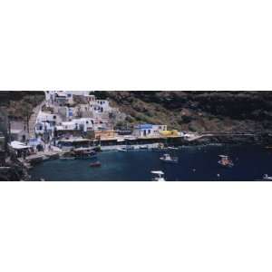 Boats in the Sea, Ammoudi Bay, Oia, Santorini, Greece Photographic 