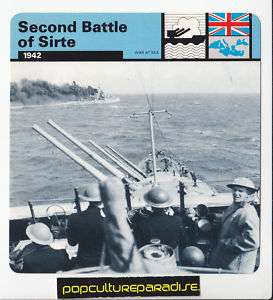 SECOND BATTLE OF SIRTE 1942 British Ships WW2 WAR CARD  