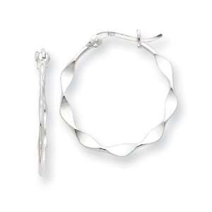  Twisted Hoop Earrings in Silver   25mm (1) Jewelry