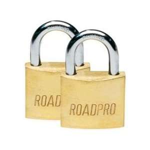   Solid Brass Padlock 1 Shackle 2 pack   Roadpro RPLB 40/2: Electronics