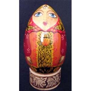   Faberge Style Egg Babushka with Display Stand #1604 