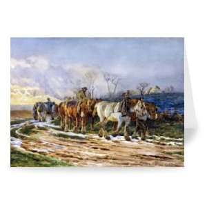 Homeward Bound (w/c on paper) by Charles   Greeting Card (Pack of 2 