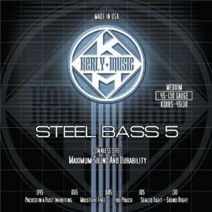  Kerly Music 5 String Bass Strings   Stainless Steel Medium 