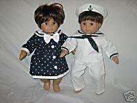 Sailor Twin Set will fit Bitty Baby Twins dolls  