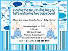 Twin Boys Baby Carriage Buggy Personalized Shower Invitations  