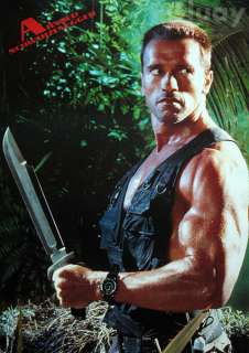 Arnold Schwazenegger Predator Actor Movie Poster Knife  