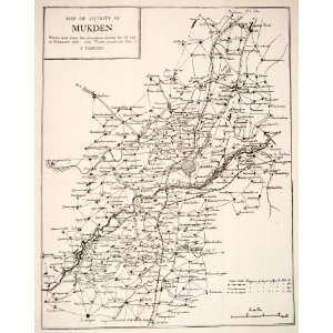 1905 Print Map City Mukden Russo Japanese War Manchuria Shenyang 