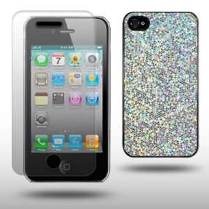 IPHONE 4 GLITTER DISCO BLING BACK COVER CASE WITH SCREEN PROTECTOR BY 