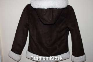 New KC Collections Faux Sherpa Jacket W/Hoody M 7 / 8  