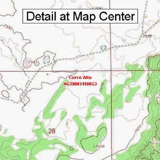 USGS Topographic Quadrangle Map   Cerro Alto, New Mexico (Folded 