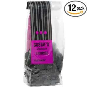 Gustafs Licorice Royal Rounds, 7 Ounce Packages (Pack of 12)