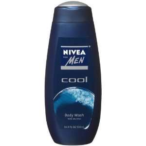 Nivea for Men, Cool, Hair and Body Wash, 16.9 ounce Bottle (Pack of 12 