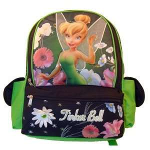 : Disney Tinker Bell Large 15 Backpack   Black and Green Tinker Bell 