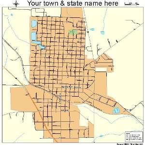  Street & Road Map of Karnes City, Texas TX   Printed 