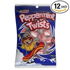 Shari Peppermint Twists, 5.5 Ounce Bags (Pack of 12)  