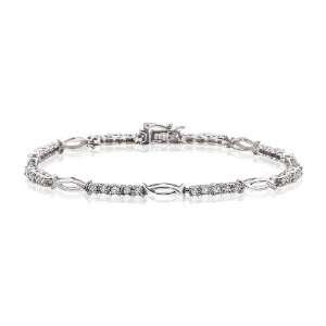   10K White Gold 1 ct. Diamond Tennis Bracelet (8) Katarina Jewelry