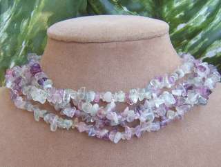   LAVENDER MINT GREEN FLUORITE NECKLACE FIG DEEP PLUM MO PEARL BIG