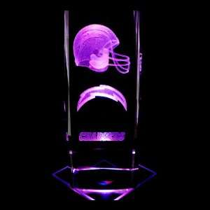 San Diego Chargers 3D Laser Etched Crystal includes Two Separate LEDs 