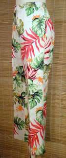   hook bar nylon zipper tropical themed print fully lined measurements