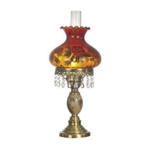   Amber Glass Barbari Table Lamp in Zadar Brass Finish: Home Improvement