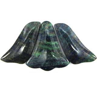 48mm lapis malachite triangle pendant bead set 3pcs  