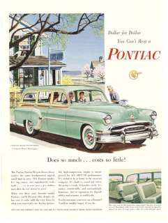 1954 PONTIAC Chieftan DELUXE Station Wagon CAR AD  