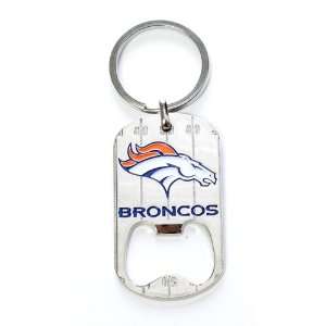  Denver Broncos Dog Tag Bottle Opener Keychain: Sports 