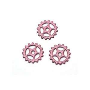  C Koop Beads Pink Enamel Small Sectioned Gear 16mm, 1 pc 