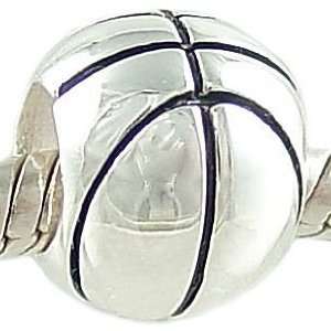  Petite Basketball Bead Sterling Silver fits European Charm 