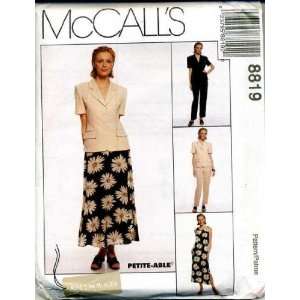  McCalls Sewing Pattern 8819 Misses Lined Jacket, Lined 