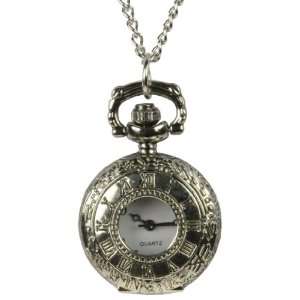    Silver Vintage Style Roman Numeral Watch with chain Jewelry