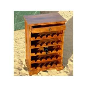   Solid Wood 25 Bottles Storage Liquor Wine Rack Cabinet: Home & Kitchen