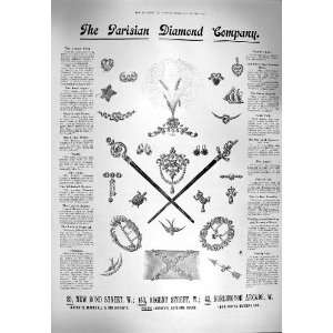  1900 ADVERTISEMENT PARISIAN DIAMOND COMPANY LONDON