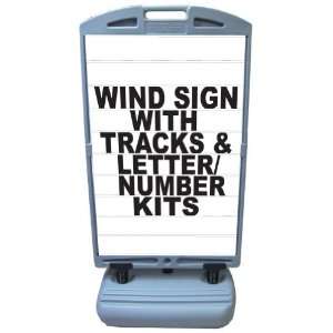  30 x 61 Poly Plastic Sidewalk Wind Sign Deluxe w/Letter Track 