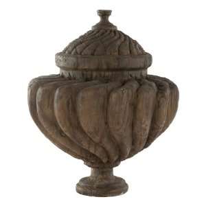  Antique Oak Finished French Country Outdoor Urn: Home & Kitchen