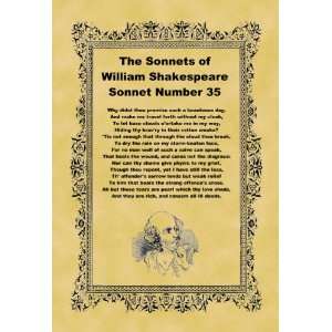   10cm) Art Greetings Card Shakespeare Sonnet Number 35: Home & Kitchen