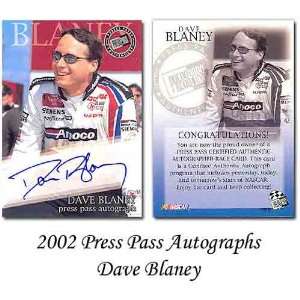  Press Pass Autographs 02 Dave Blaney Trading Card: Sports 