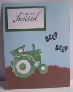 invitation style tractor farm the front is stamped with a